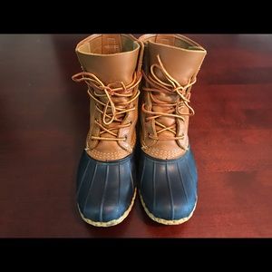 Women’s LL Bean Boot 8” Tan/Navy